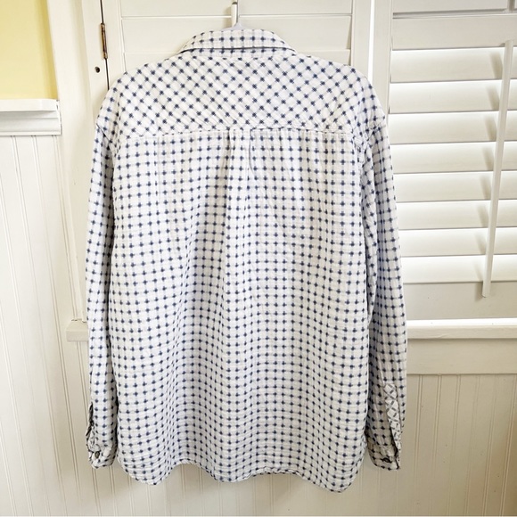 Carbon2Cobalt White & Blue Print Convergence Button Up Shirt Men’s Size XXL - Picture 2 of 5